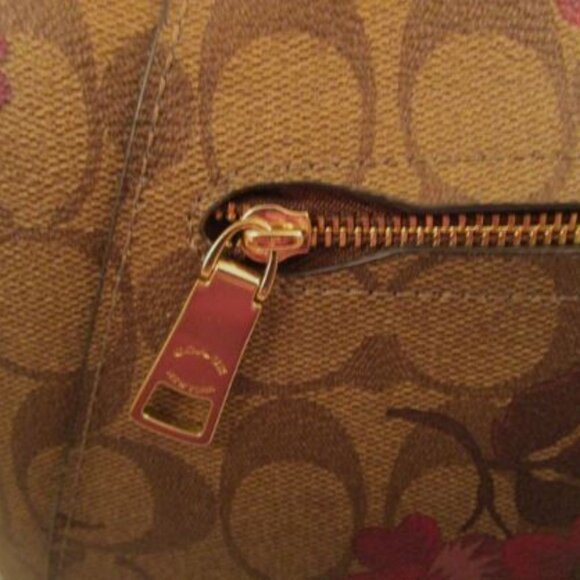Coach Prairie Satchel & Accord. Wallet Victorian Floral Khaki Berry - Picture 6 of 12